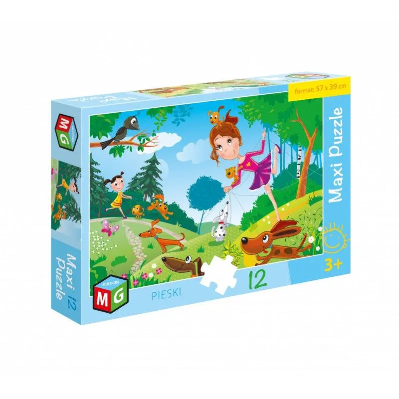 Puzzle 12 elementów Maxi - Pieski