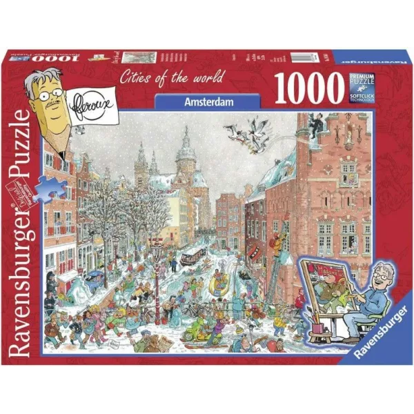 Puzzle 1000 elementów Amsterdam zimą