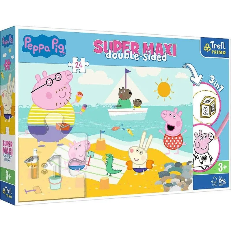 Puzzle 24 elementy SUPER MAXI Radosny dzień Peppy, Świnka Peppa