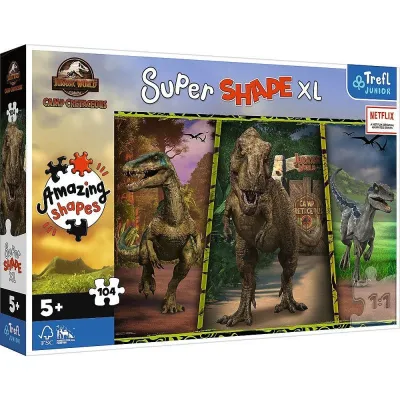 Puzzle 104 elementy XL Super Shape Dinozaury Jurassic World