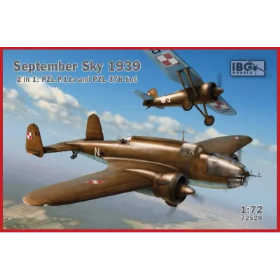 Model plastikowy September Sky 1939 2'1 PZL P.11 and PZL 37B