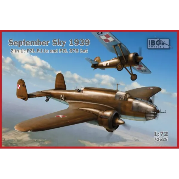 Model plastikowy September Sky 1939 2'1 PZL P.11 and PZL 37B