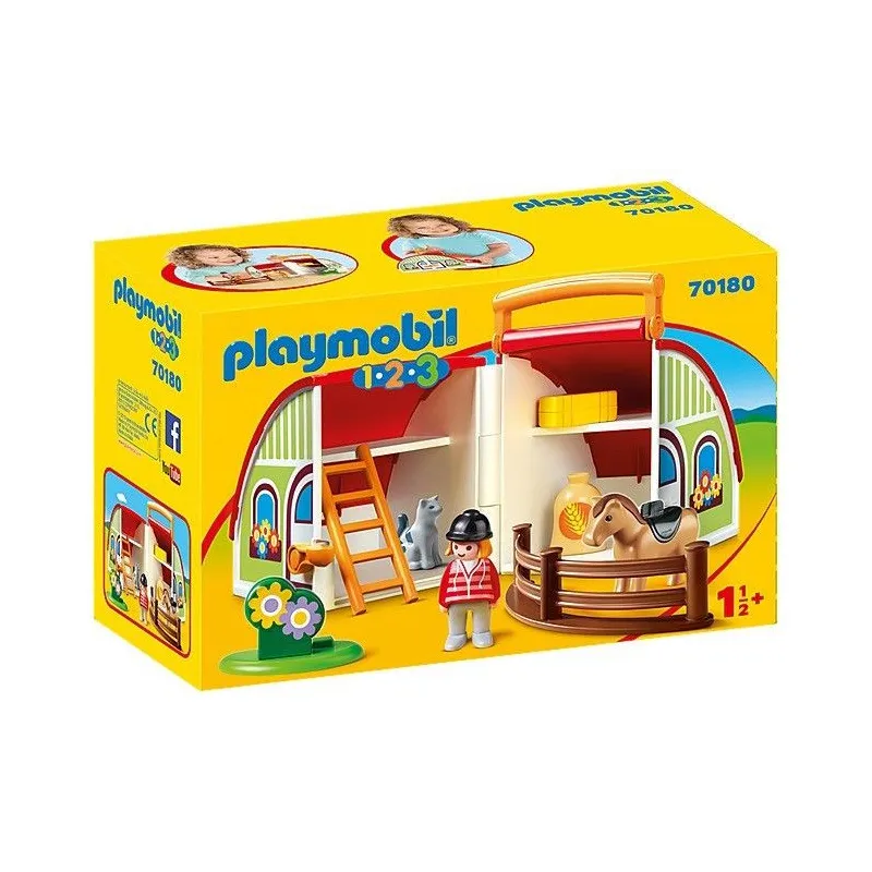 Zestaw z figurkami 1.2.3 70180 Moja przenośna stajnia