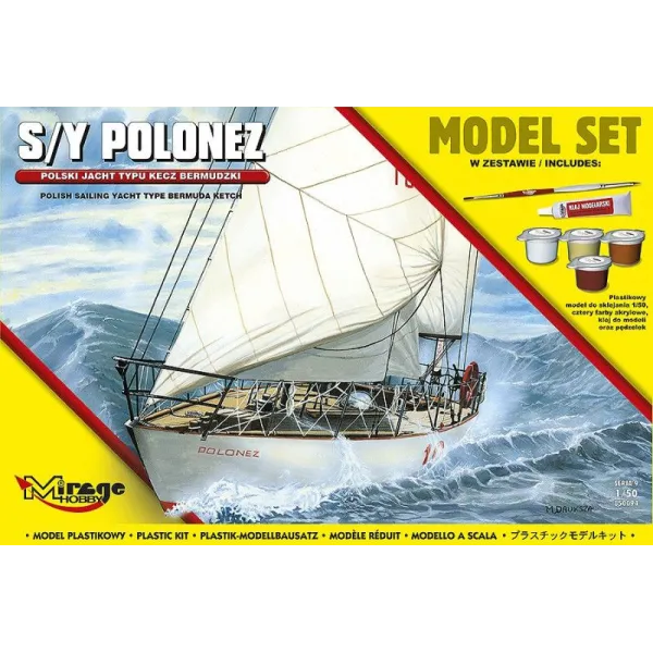 Model plastikowy Polski Jacht Typu Kecz Bermudzki 1/50