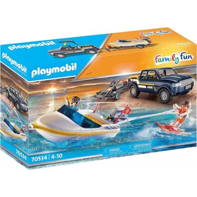 Zestaw figurek Family Fun 70534 Pickup z łodzią motorową