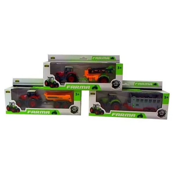 Farma Traktor Metal z przyczepą