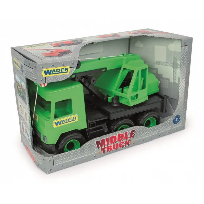 Dźwig zielony 38 cm Middle Truck w kartonie