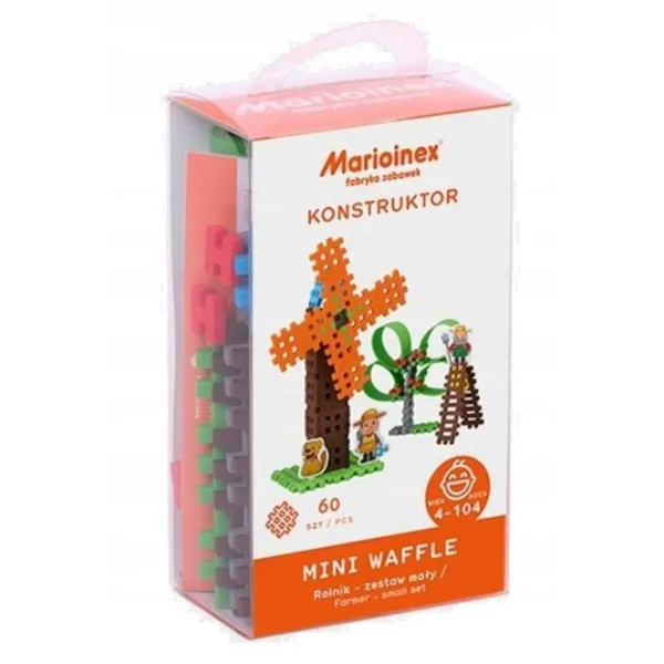 Klocki konstrukcyjne Mini Waffle - Rolnik Zestaw mały blister