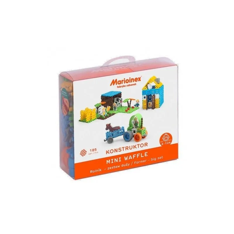 Klocki konstrukcyjne Mini Waffle - Rolnik Zestaw Duży blister