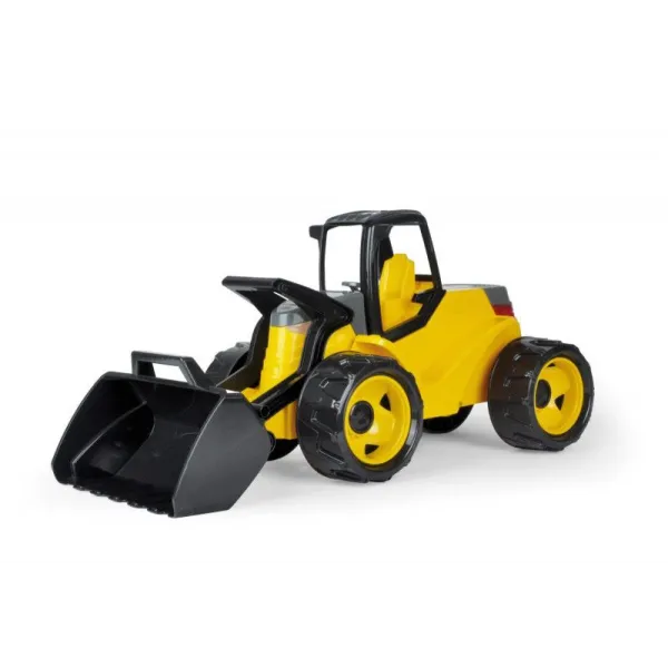 Spychacz żółto-czarny luzem w szarym kartonie