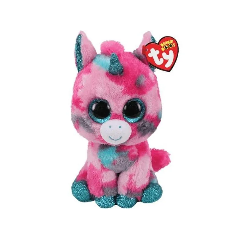 Maskotka Beanie Boos Jednorożec różowo-niebieski 15 cm