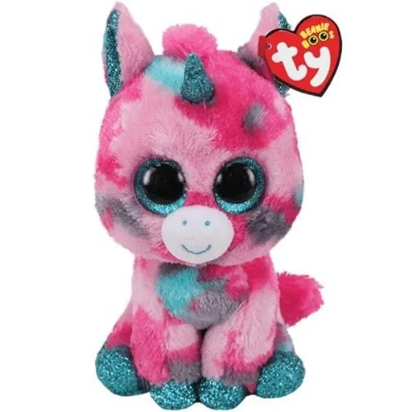 Maskotka Beanie Boos Jednorożec różowo-niebieski 15 cm