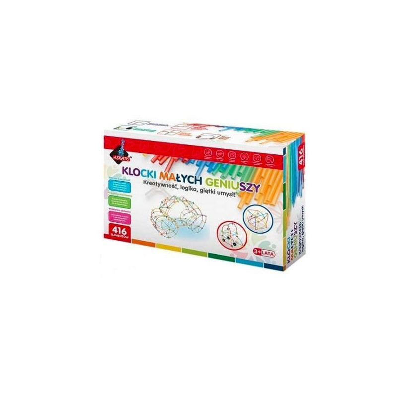 Klocki małych geniuszy - Słomki midi 416 elementów
