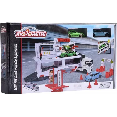 Pojazdy Majorette Porsche ciężarówka MAN TGX centrum mobilne