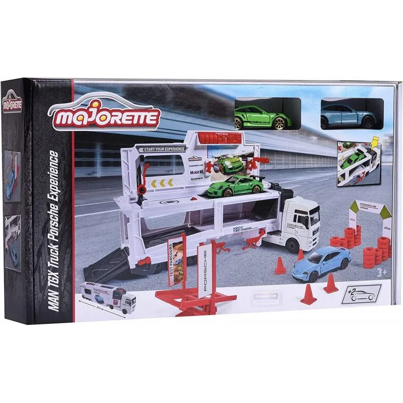Pojazdy Majorette Porsche ciężarówka MAN TGX centrum mobilne