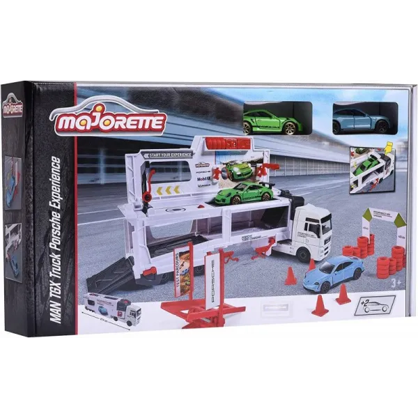 Pojazdy Majorette Porsche ciężarówka MAN TGX centrum mobilne