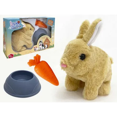 Maskotka interaktywna Króliczek beżowy z akcesoriami na baterie 17 cm