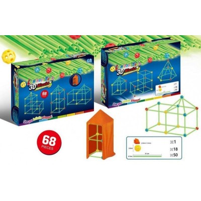 Klocki konstrukcyjne 3D 68 sztuk