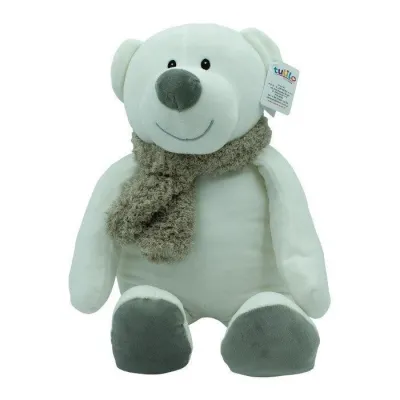 Maskotka Niedźwiedź Kamil beżowe dodatki 35 cm