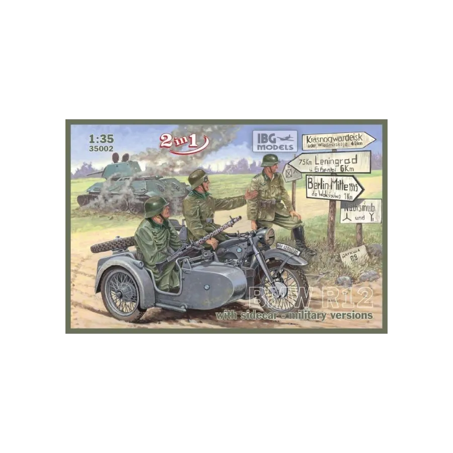 BMW R12 with sidecar - military versions No. 35002 skala 1:35 IBG