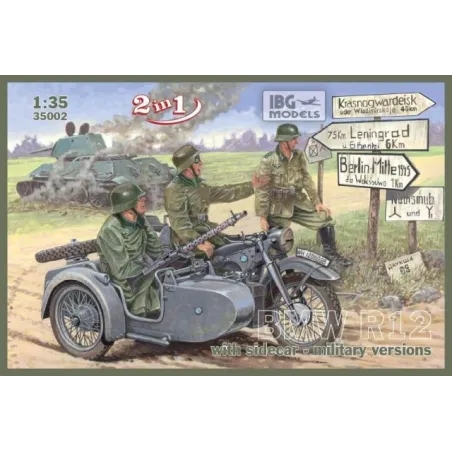 BMW R12 with sidecar - military versions No. 35002 skala 1:35 IBG