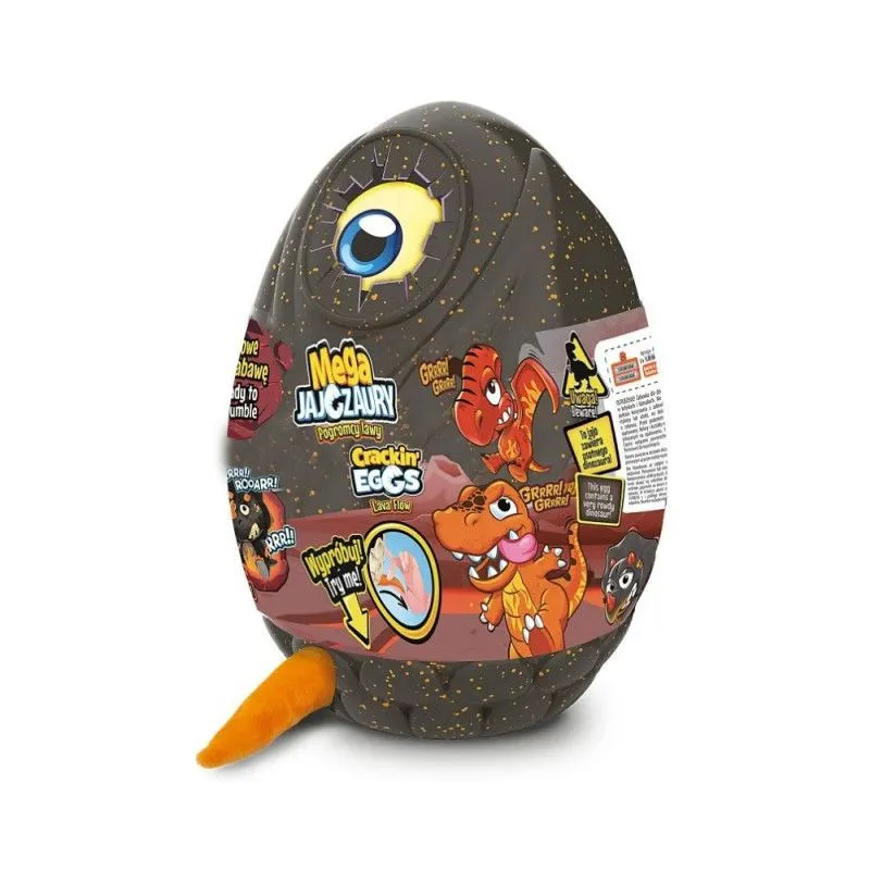 Maskotka interaktywna Mega Jajozaury Lawa 26 cm z dźwiękiem, pomarańczowa Blaze