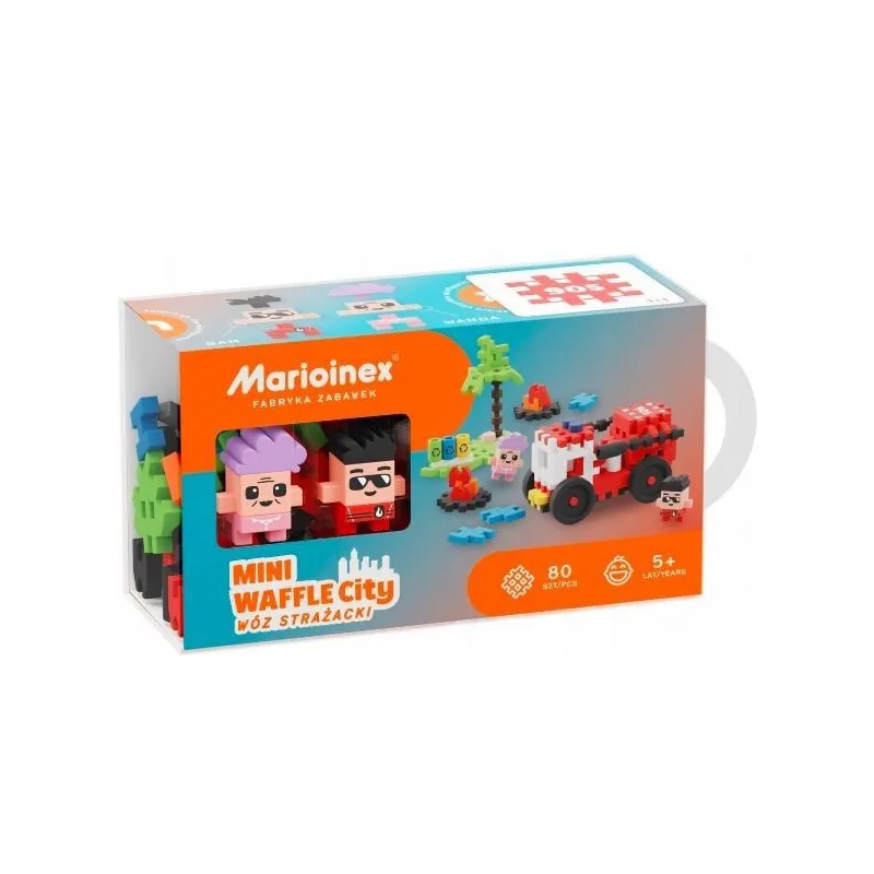 Klocki Waffle mini - Wóz strażacki 80 elementów