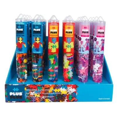 Klocki Plus Plus Tuby basic, neon, brokat display 24 sztuki