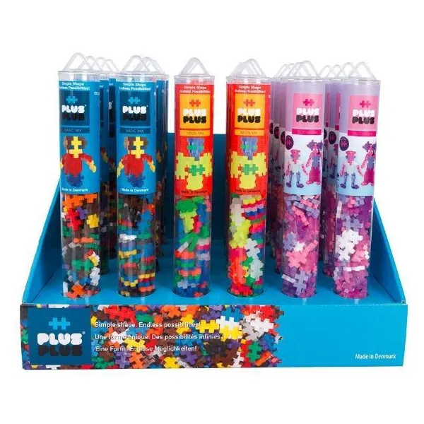 Klocki Plus Plus Tuby basic, neon, brokat display 24 sztuki