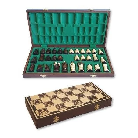 Drewniane Szachy Królewskie 44 cm.