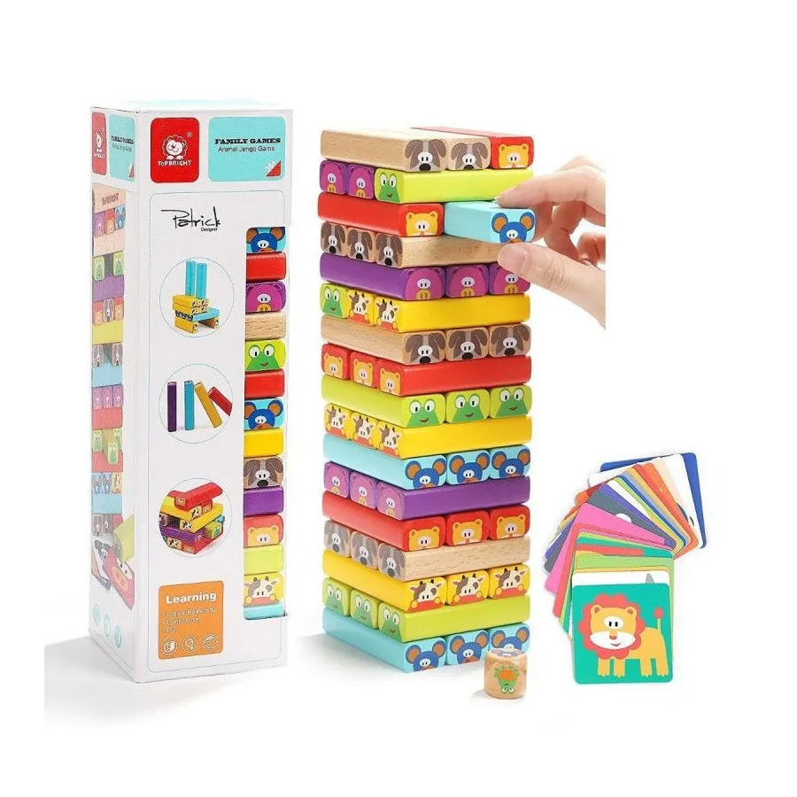 Gra Drewniana wieża ze zwierzętami