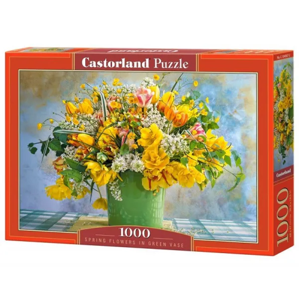 Puzzle 1000 elementów Spring Flowers In Green Vase