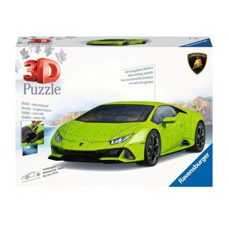 Puzzle 3D Pojazdy Lamborghini Huracan Evo Verde