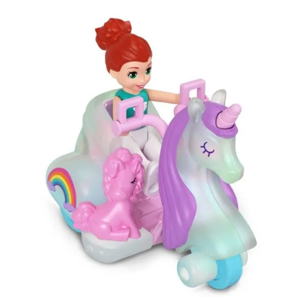 Figurki Polly Pocket Pollyville Motocykl Jednorożec