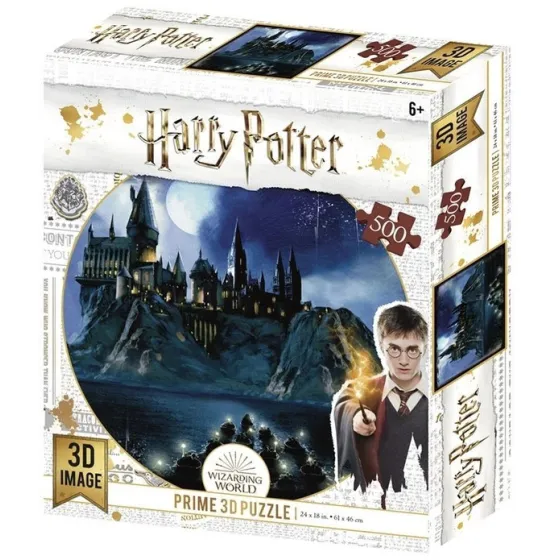 Puzzle magiczne Harry Potter Hogwart nocą 500 elementów - Wizarding World obrazek 3D