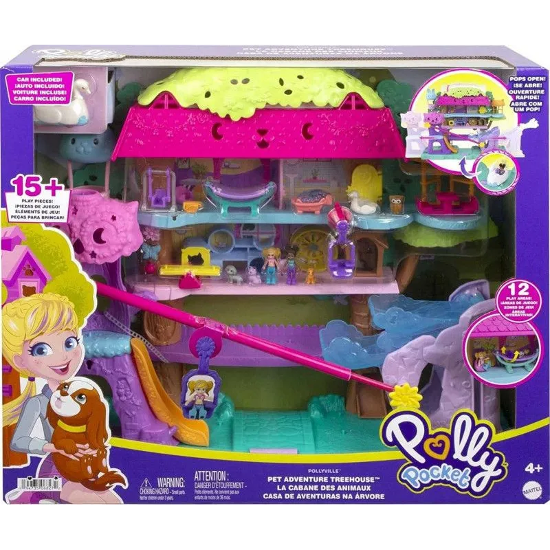 Zestaw figurek Polly Pocket Przygody zwierzątek Domek na drzewie