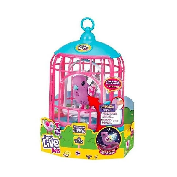 Figurka interaktywna Ptaszek z klatką Little Live Pets
