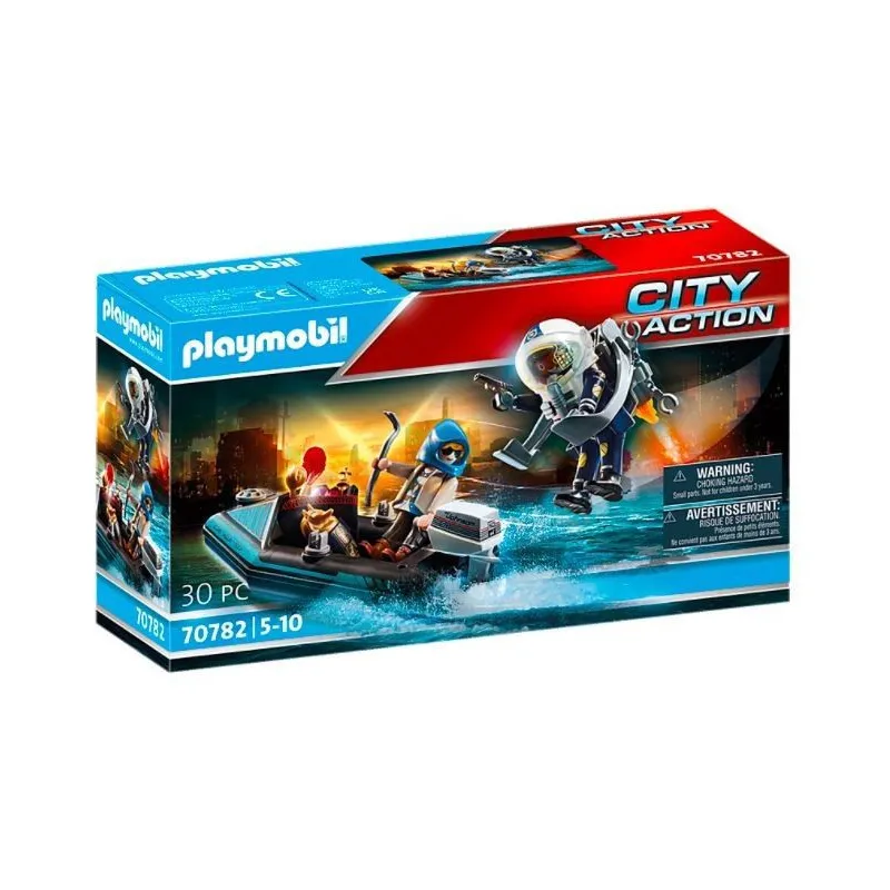 Zestaw figurek City Action 70782 Policyjny plecak odrzutowy: Aresztowanie złodzieja sztuki