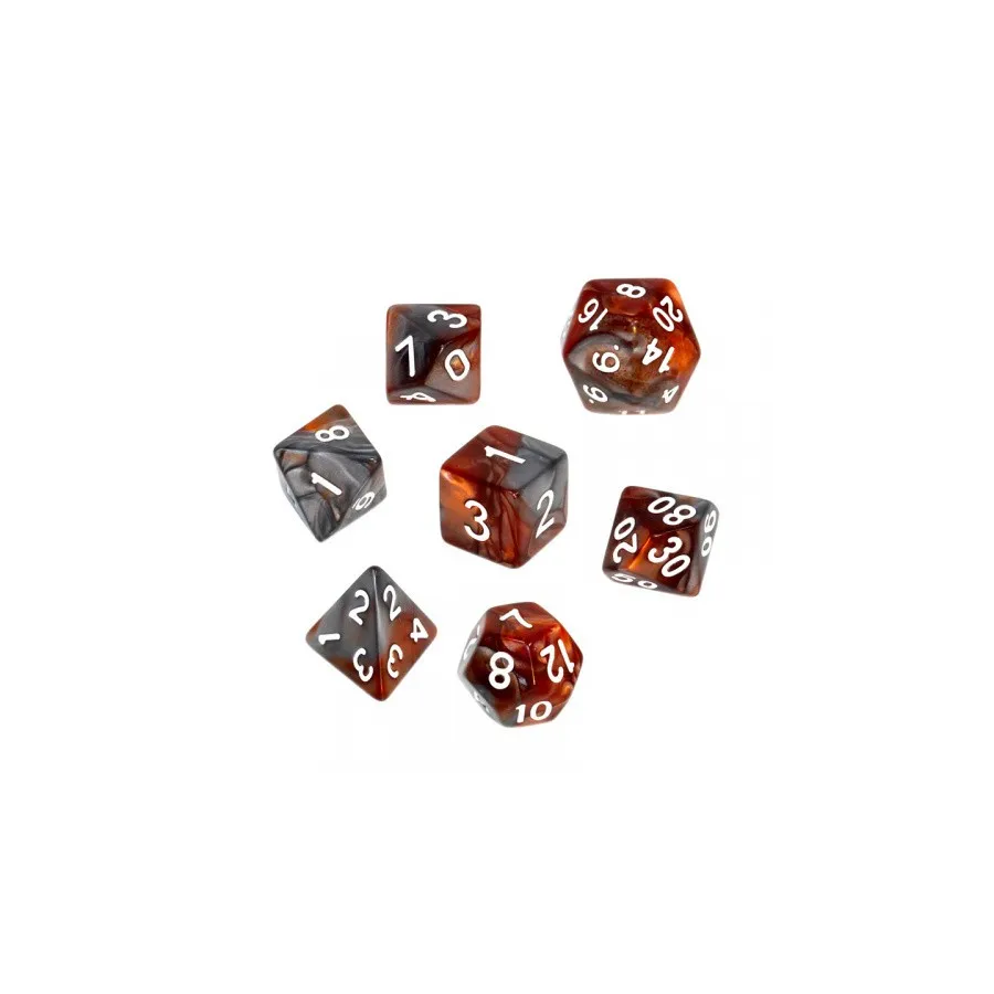 Komplet kości REBEL RPG - Dwukolorowe - Brązowo-szare