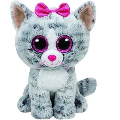 Maskotka TY Beanie Boos Kiki - szary kot, 15 cm
