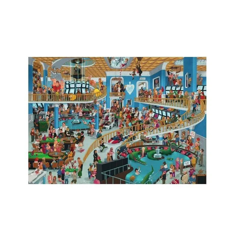 Puzzle 1000 elementów Szalony Chaos w kasynie, Oesterle (Puzzle+plakat)