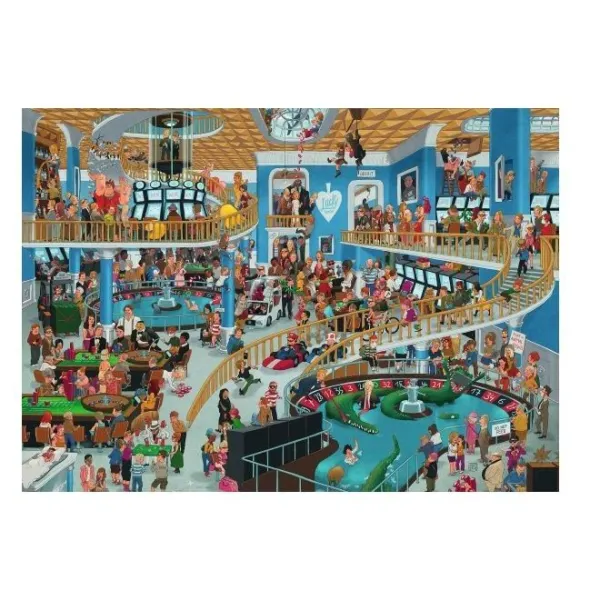 Puzzle 1000 elementów Szalony Chaos w kasynie, Oesterle (Puzzle+plakat)