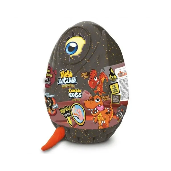 Maskotka interaktywna Mega Jajozaury Lawa 26 cm z dźwiękiem, czerwona Flame