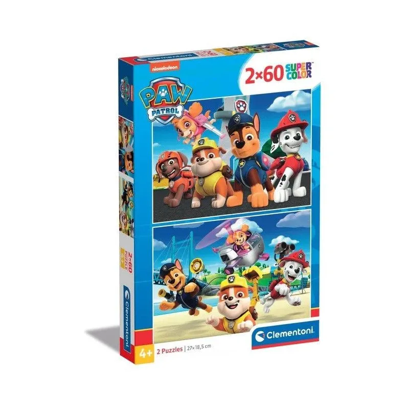 Puzzle 2 x 60 elementów Psi Patrol
