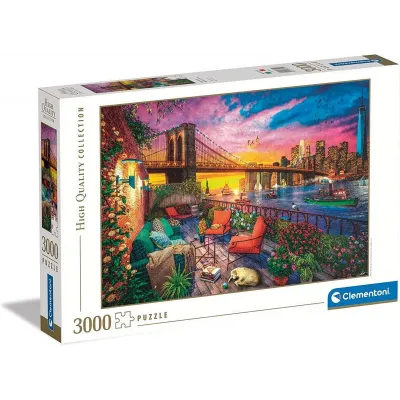 Puzzle 3000 elementów Manhattan Balkon Zachód słońca