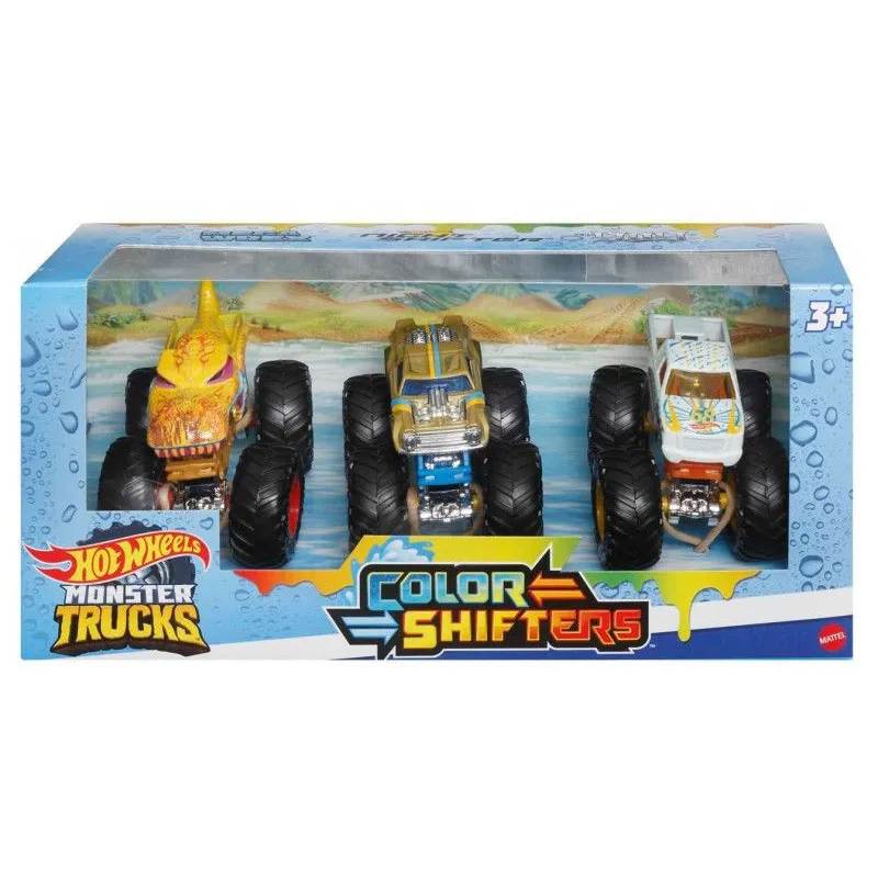 Pojazdy Hot Wheels Monster Truck 1:64 Color Shifters 3-pak