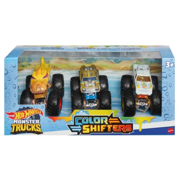 Pojazdy Hot Wheels Monster Truck 1:64 Color Shifters 3-pak