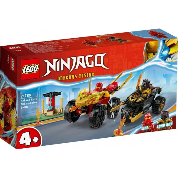 Klocki Ninjago 71789 Bitwa samochodowo-motocyklowa między Kaiem a Rasem