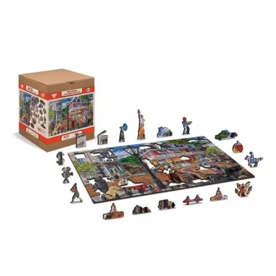Puzzle drewniane 3D Ulica w centrum Main street L