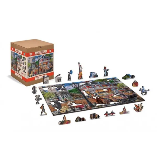 Puzzle drewniane 3D Ulica w centrum Main street L
